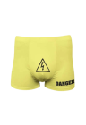 Śmieszne, żółte bokserki z napisem Danger