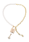 Nieszablonowy choker połączenie łańcuszka i białych pereł