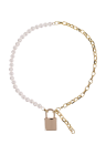 Nieszablonowy choker połączenie łańcuszka i białych pereł