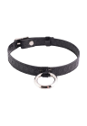 Choker z geometrycznym wzorem ze skóry naturalnej