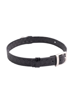 Choker z geometrycznym wzorem ze skóry naturalnej