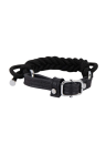 Ręcznie pleciony choker z paskiem z naturalnej skóry
