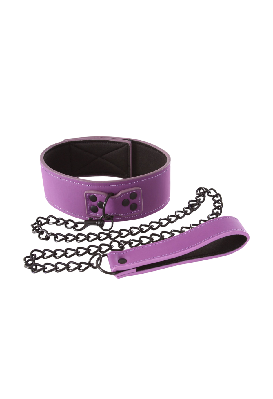 Purpurowa obroża zapinana na rzepy + smycz Purpurowa obroża zapinana na rzepy + smycz