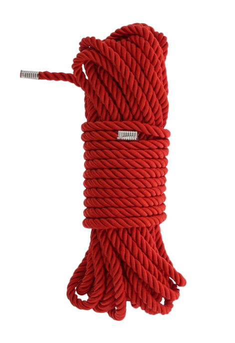 Czerwona, miękka lina do Shibari lub Kinbaku, 10 m