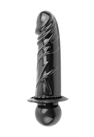 Knebel z dildo 2 w 1 - czarny gag analny