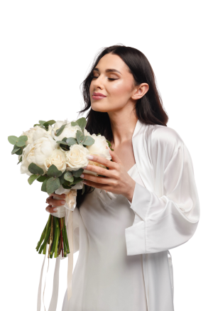 Elegancki, kremowy zestaw Just Married