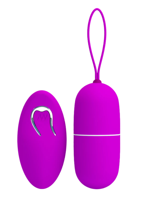 Jajeczko na baterię z wibracjami + pilot, purpurowe