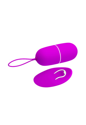 Jajeczko na baterię z wibracjami + pilot, purpurowe