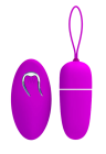 Purpurowe jajko wibrujące z pilotem