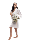 Kolekcja Just Married - kremowa koszulka nocna i szlafrok