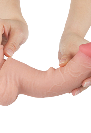 Realistyczne dildo z przesuwną skórką - 21 cm