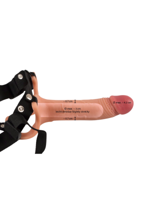 Realistyczny, miękki  strap-on z nakładką na jądra