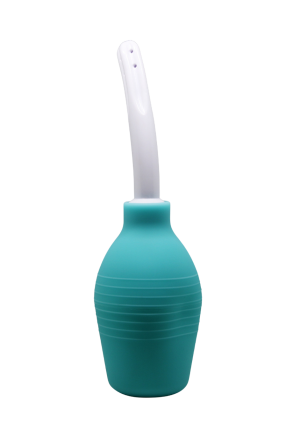 Niebieska, elastyczna gruszka analna - 310 ml