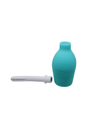Niebieska, elastyczna gruszka analna - 310 ml