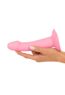 Różowy wibrator wykonany z jedwabiście gładkiego silikonu - 19 cm
