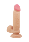 Niezwykle realistyczne dildo z przyssawką i przesuwną skórką - 20,5cm