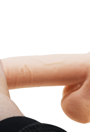 Niezwykle realistyczne dildo z przyssawką i przesuwną skórką - 20,5cm