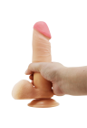 Niezwykle realistyczne dildo z przyssawką i przesuwną skórką - 20,5cm