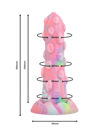 Kolorowe dildo ze stymulującą teksturą - 15,5 cm