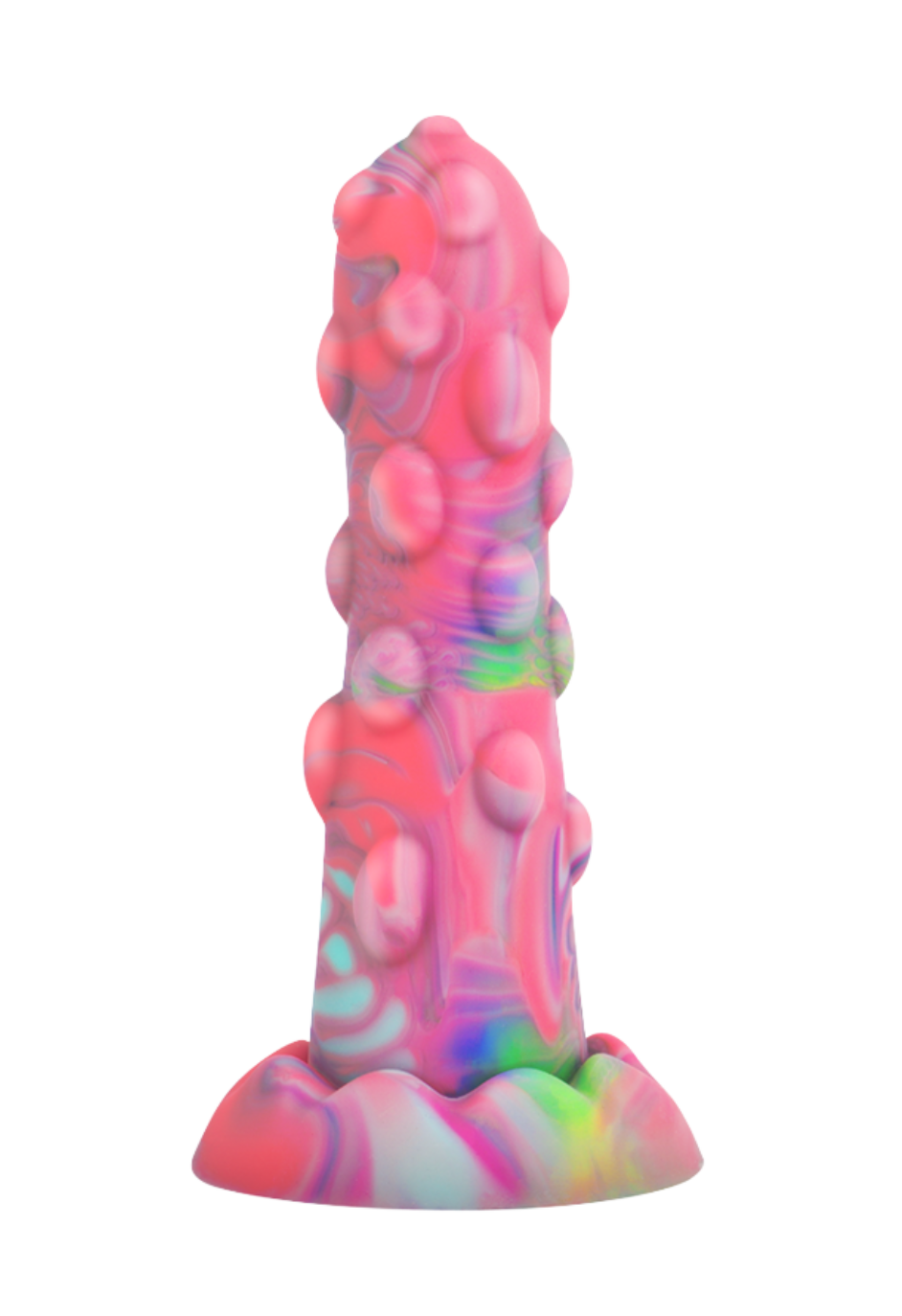Kolorowe dildo ze stymulującą teksturą - 15,5 cm