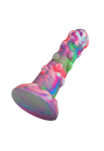 Kolorowe dildo ze stymulującą teksturą - 15,5 cm