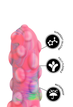 Kolorowe dildo ze stymulującą teksturą - 15,5 cm