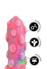 Kolorowe dildo ze stymulującą teksturą - 15,5 cm