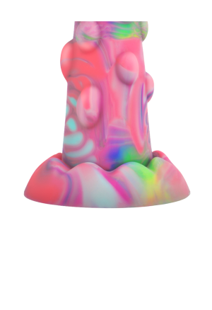 Kolorowe dildo ze stymulującą teksturą - 15,5 cm