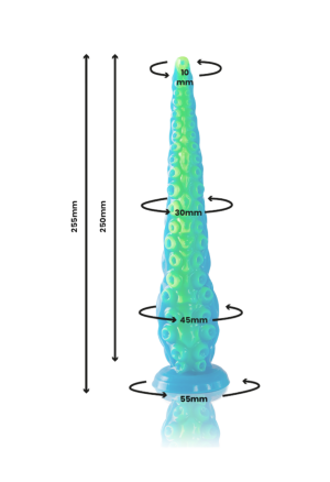 Fantazyjne, fluorescencyjne dildo - macka, 25,5 cm