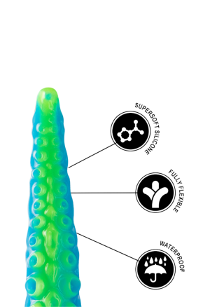 Fantazyjne, fluorescencyjne dildo - macka, 25,5 cm