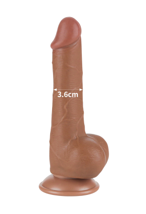 Dildo z dwuwarstwowego materiału z przesuwającą się skórą - 19,5 cm