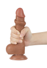 Dildo z dwuwarstwowego materiału z przesuwającą się skórą - 19,5 cm