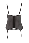 Kuszący gorset z kwiecistą koronką oraz otwartymi miseczkami - Plus Size