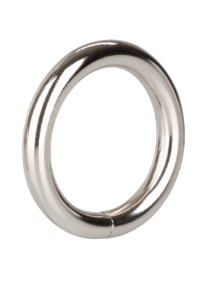 Metaliczny, srebrny pierścień, duży 5 cm