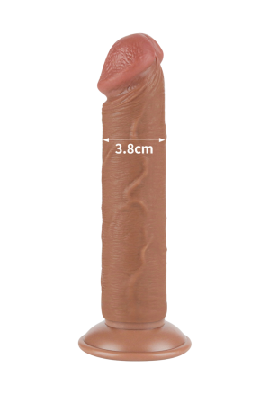 Dildo z realistycznego, dwuwarstwowego materiału z przesuwającą się skórą  - 20 cm