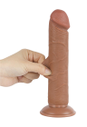 Dildo z realistycznego, dwuwarstwowego materiału z przesuwającą się skórą  - 20 cm