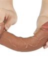 Dildo z realistycznego, dwuwarstwowego materiału z przesuwającą się skórą  - 20 cm