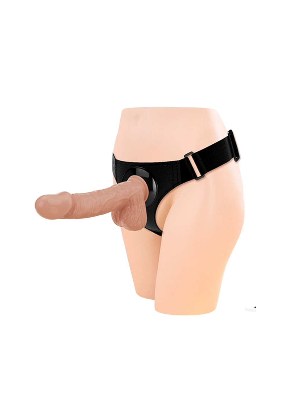 Uniwersalna uprząż strap-on z realistycznym dildo Uniwersalna uprząż strap-on z realistycznym dildo