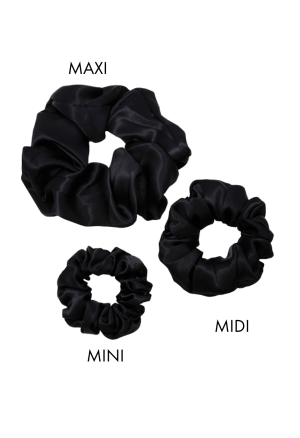 Jedwabne scrunchie w różnych wariantach rozmiaru