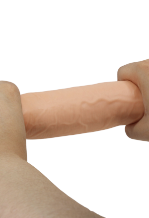 Realistyczne dildo z ruchomą skórą i mocną przyssawką - 21,4 cm