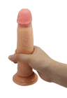 Realistyczne dildo z ruchomą skórą i mocną przyssawką - 21,4 cm