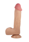 Realistyczne dildo z ruchomą skórą i mocną przyssawką - 23,4 cm