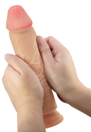 Realistyczne dildo z ruchomą skórą i mocną przyssawką - 23,4 cm