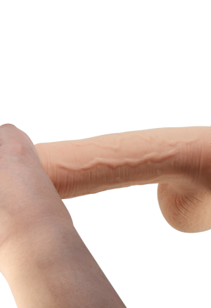Realistyczne dildo z ruchomą skórą i mocną przyssawką - 23,4 cm