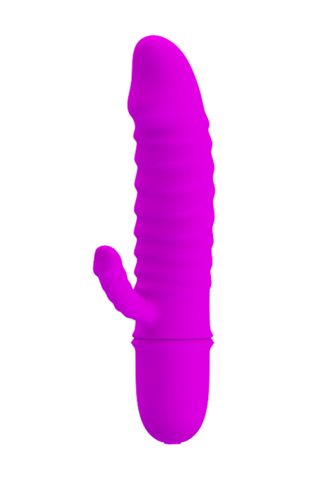 Mini wibrator pofałdowany ze stymulatorem łechtaczki