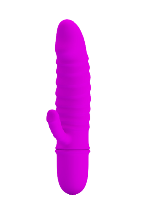 Mini wibrator pofałdowany ze stymulatorem łechtaczki