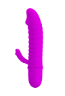 Mini wibrator pofałdowany ze stymulatorem łechtaczki