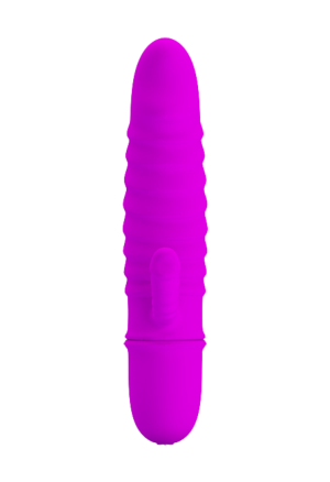 Mini wibrator pofałdowany ze stymulatorem łechtaczki