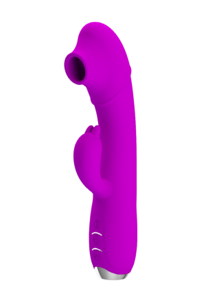Purpurowy wibrator z nakładką do stymulacji sutków