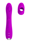 Purpurowy wibrator z nakładką do stymulacji sutków